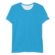 Premium Men's Short Sleeve Rash Guard - Sleek Solid Color Design - Cyan