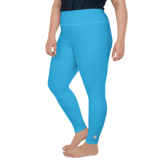 Premium Plus: Solid Color Yoga Pants for Women's Active Lifestyle - Cyan Exclusive Leggings Plus Size Solid Color Tights Womens