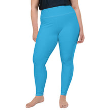 Premium Plus: Solid Color Yoga Pants for Women's Active Lifestyle - Cyan Exclusive Leggings Plus Size Solid Color Tights Womens