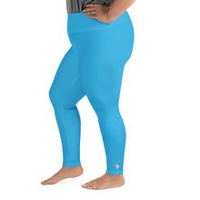 Premium Plus: Solid Color Yoga Pants for Women's Active Lifestyle - Cyan Exclusive Leggings Plus Size Solid Color Tights Womens