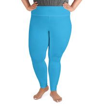 Premium Plus: Solid Color Yoga Pants for Women's Active Lifestyle - Cyan Exclusive Leggings Plus Size Solid Color Tights Womens