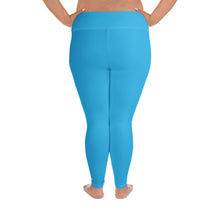 Premium Plus: Solid Color Yoga Pants for Women's Active Lifestyle - Cyan Exclusive Leggings Plus Size Solid Color Tights Womens