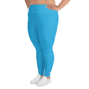 Premium Plus: Solid Color Yoga Pants for Women's Active Lifestyle - Cyan Exclusive Leggings Plus Size Solid Color Tights Womens