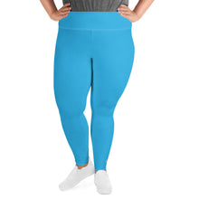 Premium Plus: Solid Color Yoga Pants for Women's Active Lifestyle - Cyan Exclusive Leggings Plus Size Solid Color Tights Womens