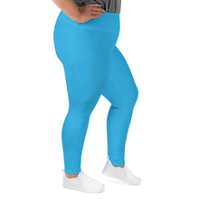 Premium Plus: Solid Color Yoga Pants for Women's Active Lifestyle - Cyan Exclusive Leggings Plus Size Solid Color Tights Womens