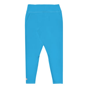 Premium Plus: Solid Color Yoga Pants for Women's Active Lifestyle - Cyan