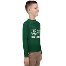 Youth Boys Long Sleeve Rash Guard – Classic Brazilian Jiu-Jitsu Look – Sherwood Forest