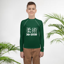 Youth Boys Long Sleeve Rash Guard – Classic Brazilian Jiu-Jitsu Look – Sherwood Forest