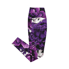 Purple Petals Performance: Women's Running Leggings from Mile After Mile Exclusive Leggings Pockets Running Tights Womens