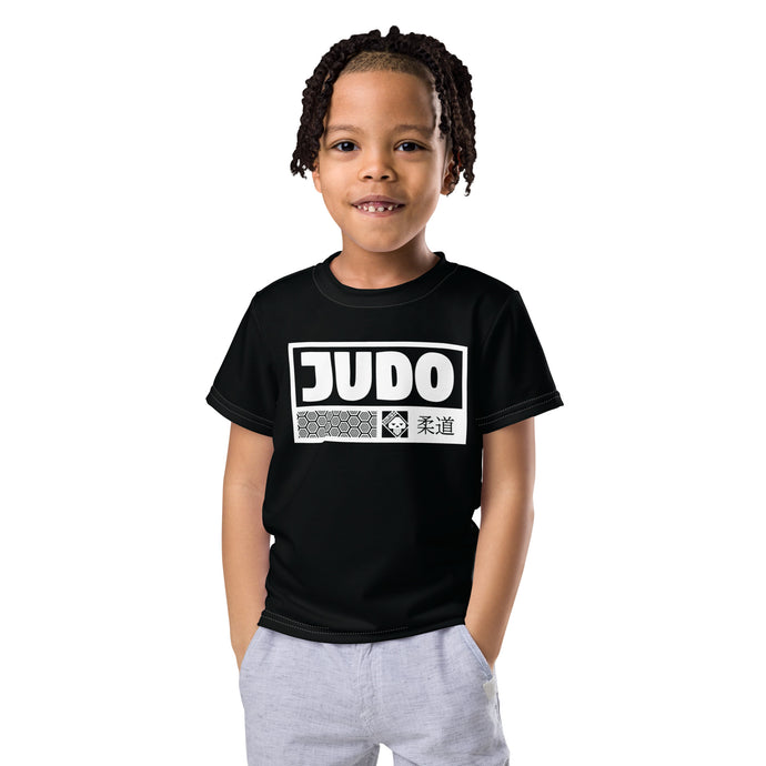 Reliable Comfort: Boy's Short Sleeve Judo Rash Guard - Noir Boys Exclusive Judo Kids Rash Guard Short Sleeve