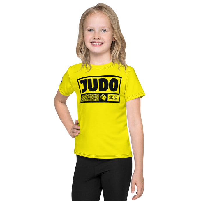 Reliable Comfort: Girl's Short Sleeve Judo Rash Guard - Golden Sun Exclusive Girls Judo Kids Rash Guard Short Sleeve