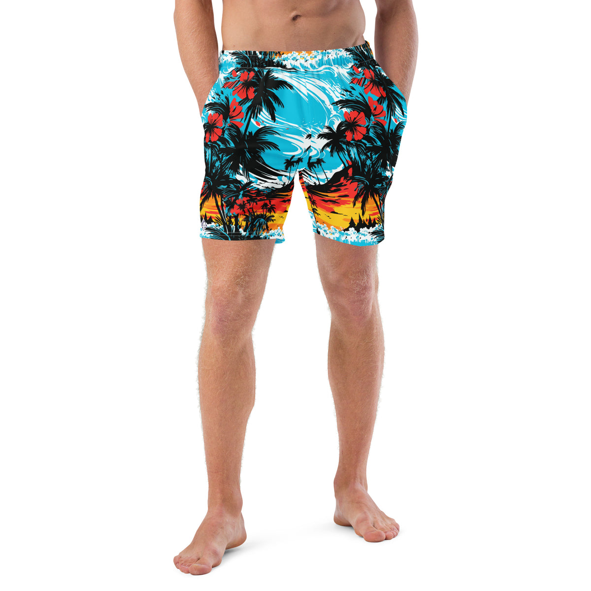 Ride the Waves: Men's Sunset Waves 001 Swim Trunks – Soldier Complex