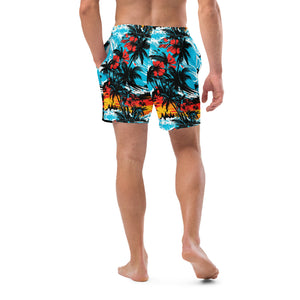 Ride the Waves: Men's Sunset Waves 001 Swim Trunks Exclusive Mens Shorts Swimwear