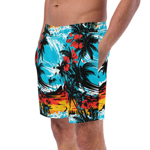 Ride the Waves: Men's Sunset Waves 001 Swim Trunks Exclusive Mens Shorts Swimwear