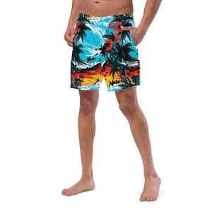 Ride the Waves: Men's Sunset Waves 001 Swim Trunks Exclusive Mens Shorts Swimwear