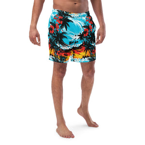 Ride the Waves: Men's Sunset Waves 001 Swim Trunks Exclusive Mens Shorts Swimwear