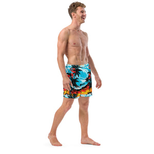 Ride the Waves: Men's Sunset Waves 001 Swim Trunks Exclusive Mens Shorts Swimwear