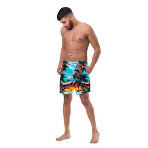 Ride the Waves: Men's Sunset Waves 001 Swim Trunks Exclusive Mens Shorts Swimwear