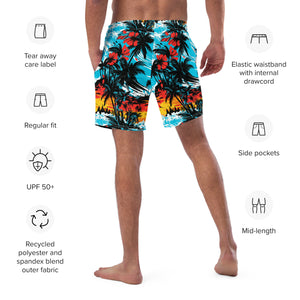 Ride the Waves: Men's Sunset Waves 001 Swim Trunks Exclusive Mens Shorts Swimwear