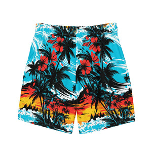 Ride the Waves: Men's Sunset Waves 001 Swim Trunks Exclusive Mens Shorts Swimwear