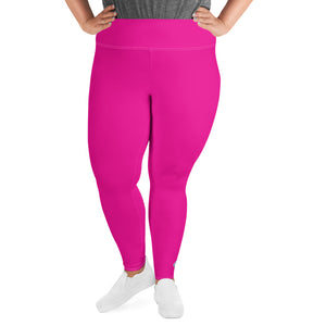 Sculpt and Stretch: Plus Size Solid Color Yoga Pants for Her - Hollywood Cerise