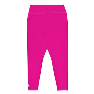 Sculpt and Stretch: Plus Size Solid Color Yoga Pants for Her - Hollywood Cerise