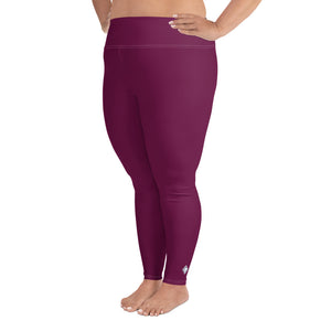 Sculpted Confidence: Plus Size Workout Leggings for Women - Tyrian Purple Exclusive Leggings Plus Size Solid Color Tights Womens