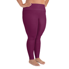 Sculpted Confidence: Plus Size Workout Leggings for Women - Tyrian Purple Exclusive Leggings Plus Size Solid Color Tights Womens