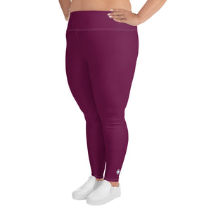 Sculpted Confidence: Plus Size Workout Leggings for Women - Tyrian Purple Exclusive Leggings Plus Size Solid Color Tights Womens