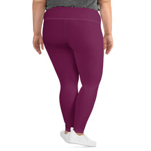 Sculpted Confidence: Plus Size Workout Leggings for Women - Tyrian Purple Exclusive Leggings Plus Size Solid Color Tights Womens