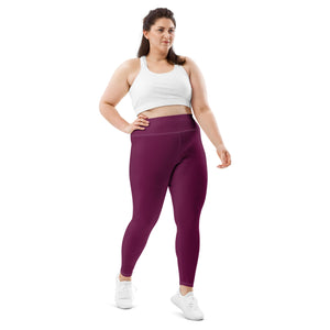 Sculpted Confidence: Plus Size Workout Leggings for Women - Tyrian Purple Exclusive Leggings Plus Size Solid Color Tights Womens