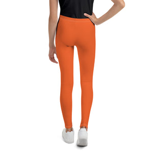 Seamless Comfort: Youth Girls Solid Color Full-Length Leggings - Flamingo