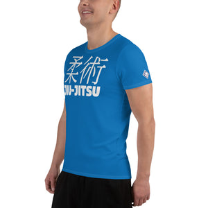 Short Sleeve Jiu-Jitsu Rash Guard for Men - Lightweight and Flexible - Azul