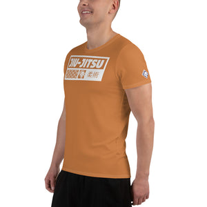 Short Sleeve Jiu-Jitsu Rash Guard - Men's Durable Training Wear - Raw Sienna