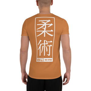 Short Sleeve Jiu-Jitsu Rash Guard - Men's Durable Training Wear - Raw Sienna