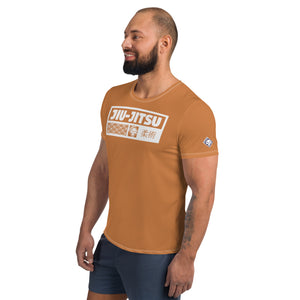 Short Sleeve Jiu-Jitsu Rash Guard - Men's Durable Training Wear - Raw Sienna