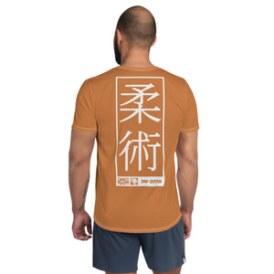 Short Sleeve Jiu-Jitsu Rash Guard - Men's Durable Training Wear - Raw Sienna