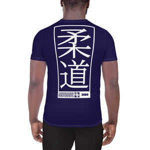 Short Sleeve Judo Rash Guard for Men - Durable and Comfortable - Midnight Blue