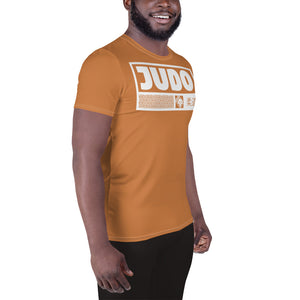 Short Sleeve Judo Rash Guard - Men's High-Performance Wear - Raw Sienna