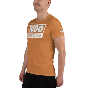 Short Sleeve Judo Rash Guard - Men's High-Performance Wear - Raw Sienna