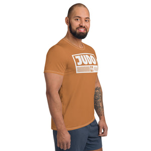 Short Sleeve Judo Rash Guard - Men's High-Performance Wear - Raw Sienna