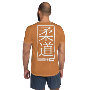 Short Sleeve Judo Rash Guard - Men's High-Performance Wear - Raw Sienna