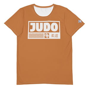 Short Sleeve Judo Rash Guard - Men's High-Performance Wear - Raw Sienna