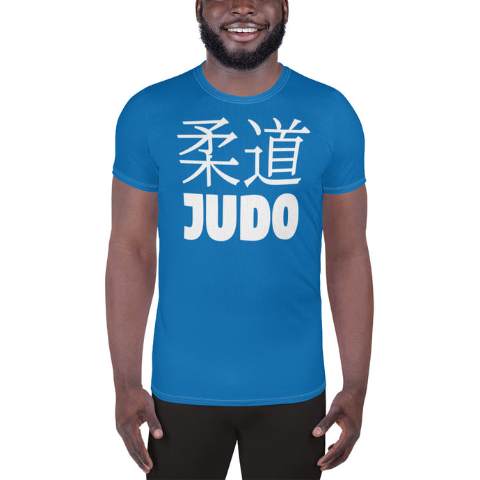 Short Sleeve Men's Classic Judo Rash Guard - Sleek Design - Azul