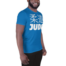 Short Sleeve Men's Classic Judo Rash Guard - Sleek Design - Azul