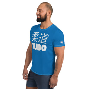 Short Sleeve Men's Classic Judo Rash Guard - Sleek Design - Azul