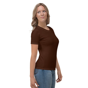 Short Sleeve Women's BJJ Rash Guard - Sleek Solid Colors - Chocolate