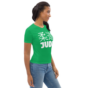 Short Sleeve Women's Rash Guard - Classic Judo Design for BJJ - Jade