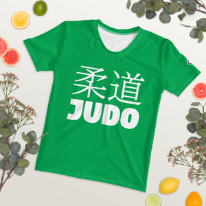 Short Sleeve Women's Rash Guard - Classic Judo Design for BJJ - Jade