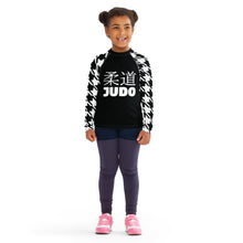 Signature Look: Houndstooth Girl's Long Sleeve Classic Judo BJJ Rash Guard Exclusive Girls Jiu-Jitsu Kids Long Sleeve Rash Guard